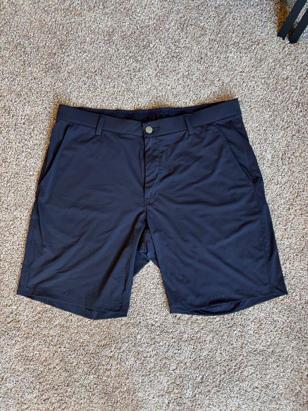 Infinity Linearflex Performance Shorts Mens 34x8 Navy Flat Front 4 Way Stretch R